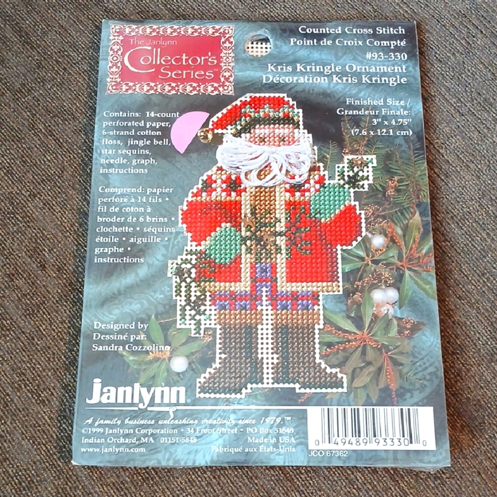 Janlynn Kris Kringle Ornament counted cross stitch kit
